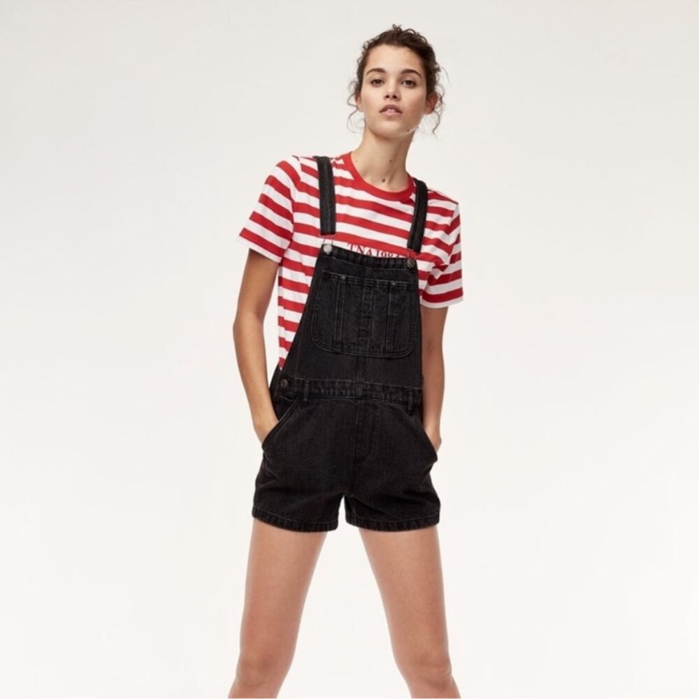 Aritzia TNA Denim Senyru Shorts Overalls Sz S